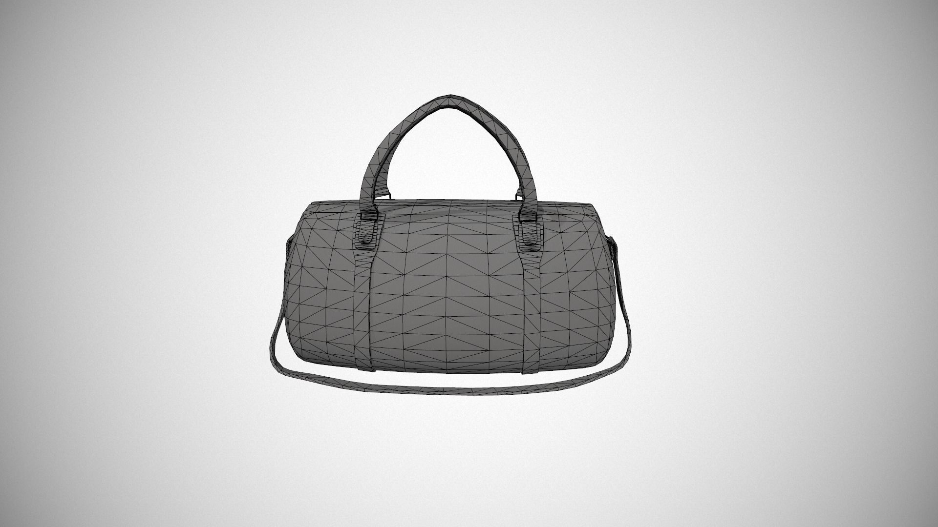 Brown Leather Duffle Bag Low-poly 3D model_22