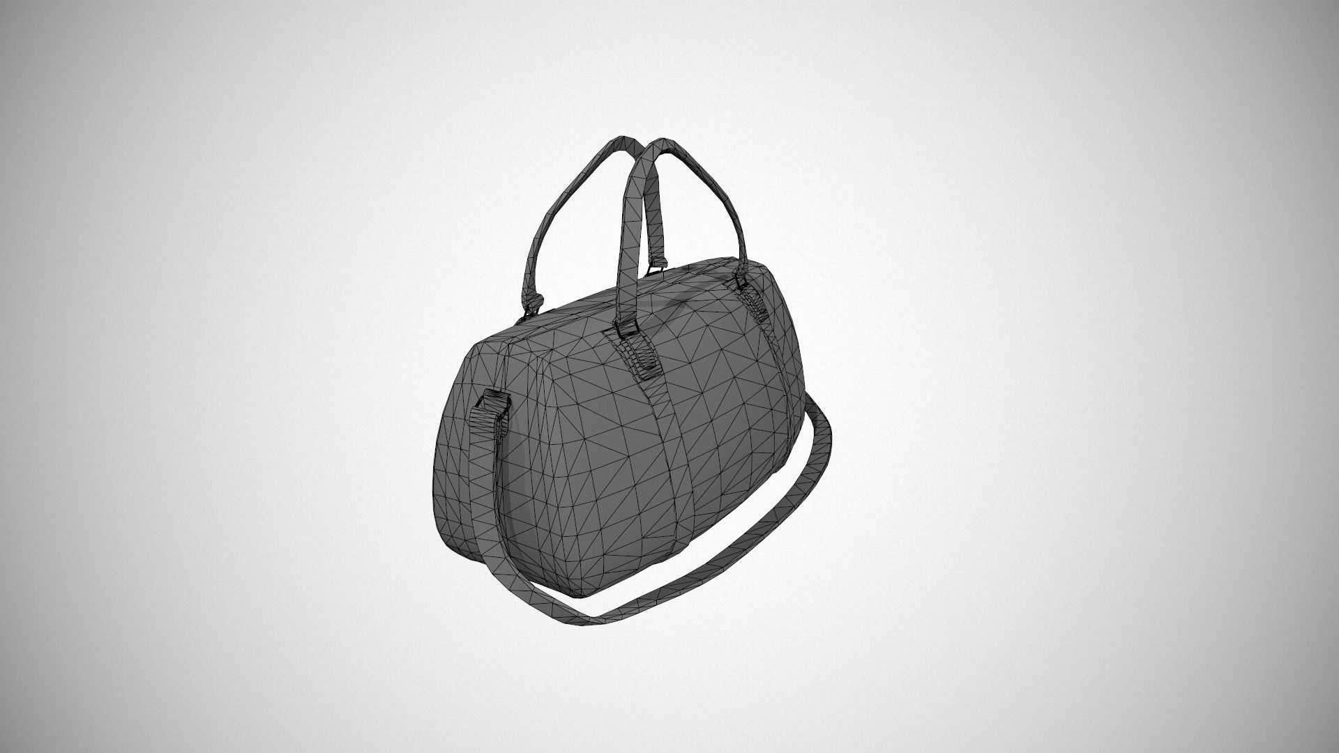 Brown Leather Duffle Bag Low-poly 3D model_13