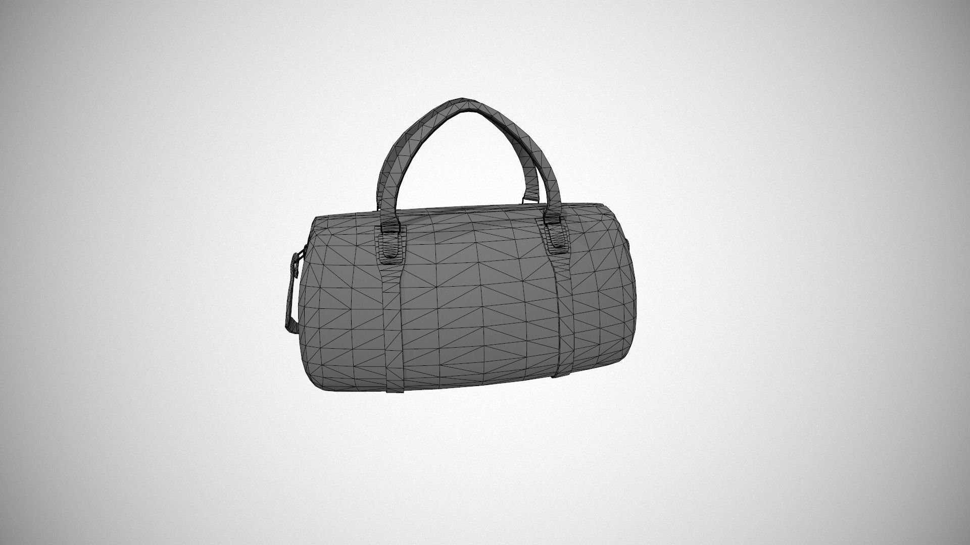 Brown Leather Duffle Bag Low-poly 3D model_17