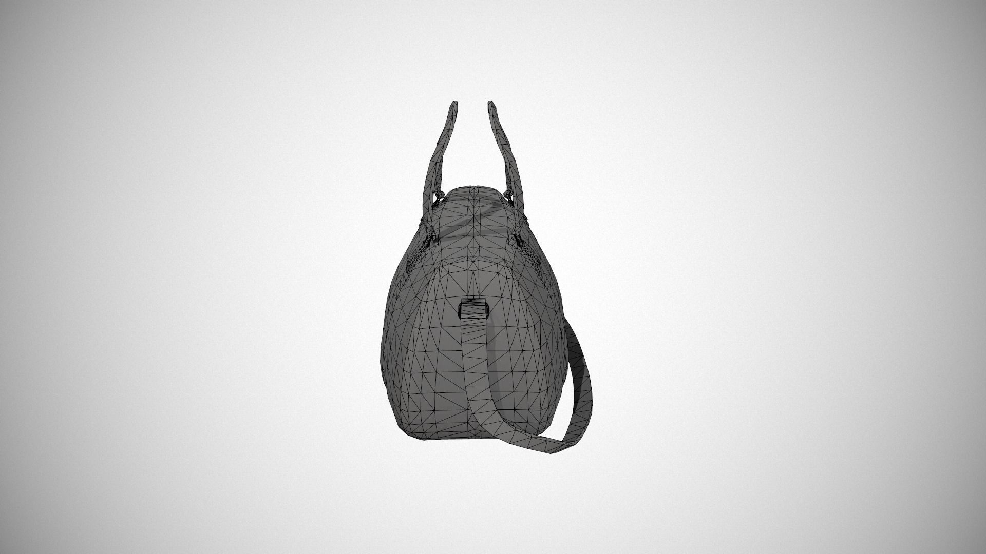 Brown Leather Duffle Bag Low-poly 3D model_14