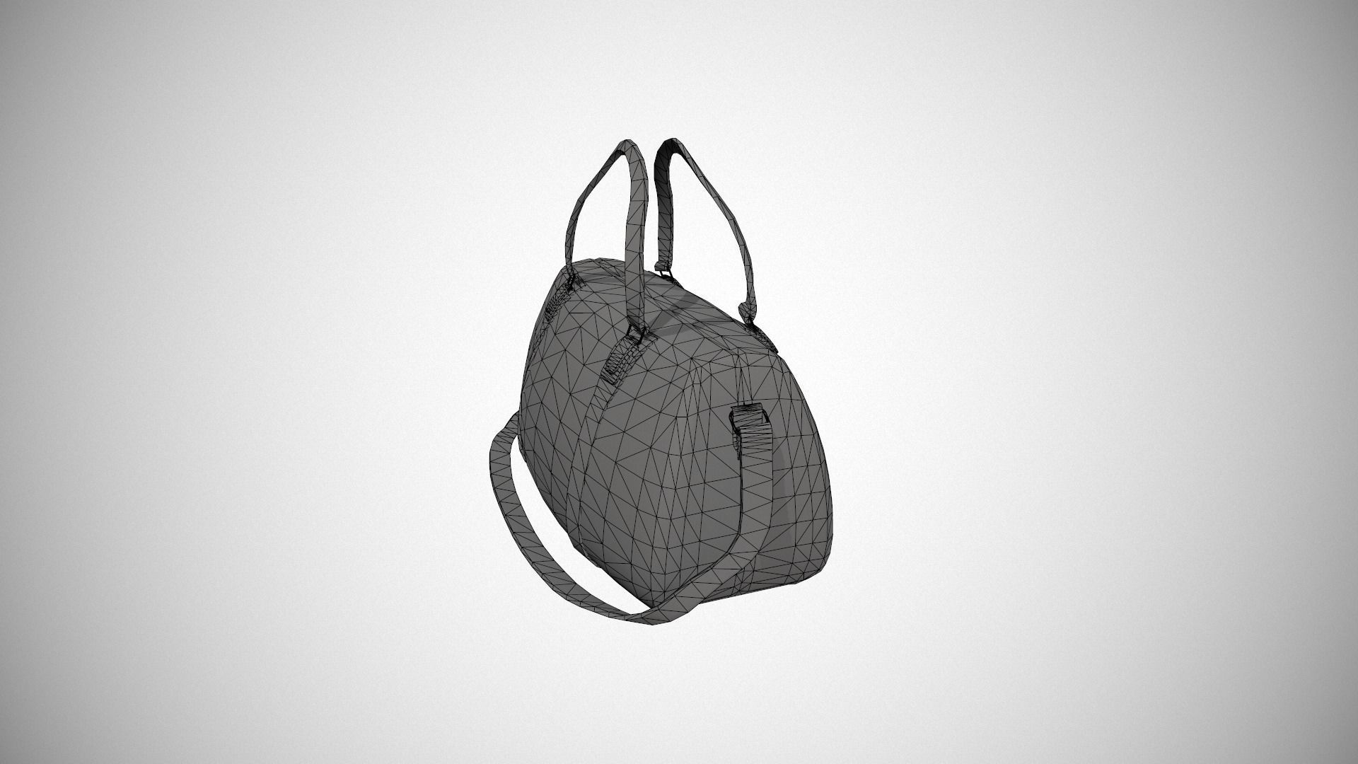 Brown Leather Duffle Bag Low-poly 3D model_20