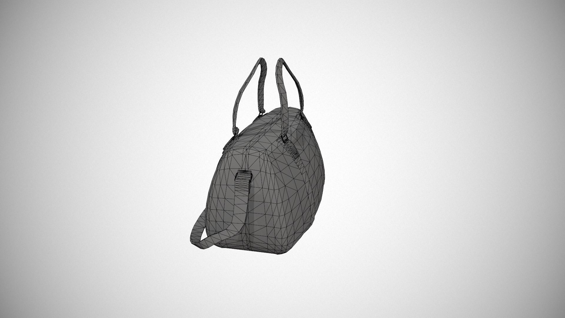 Brown Leather Duffle Bag Low-poly 3D model_19