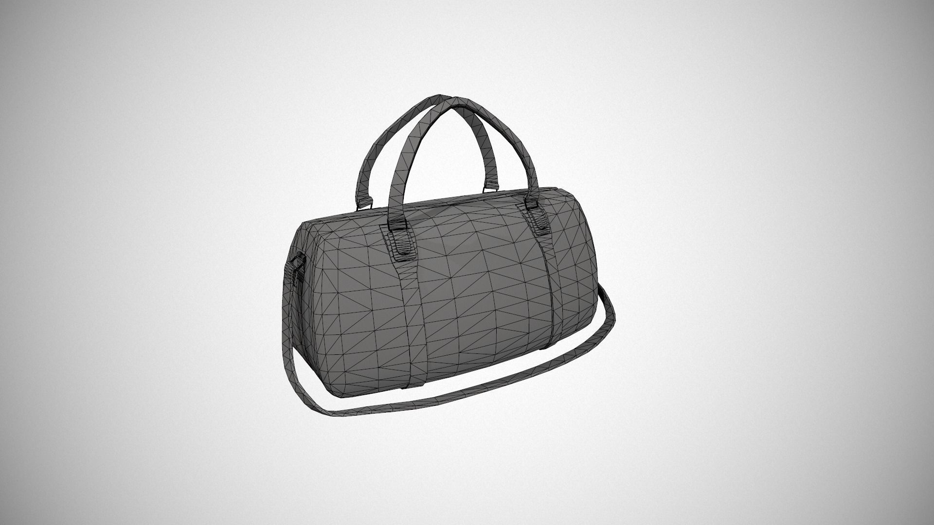 Brown Leather Duffle Bag Low-poly 3D model_23