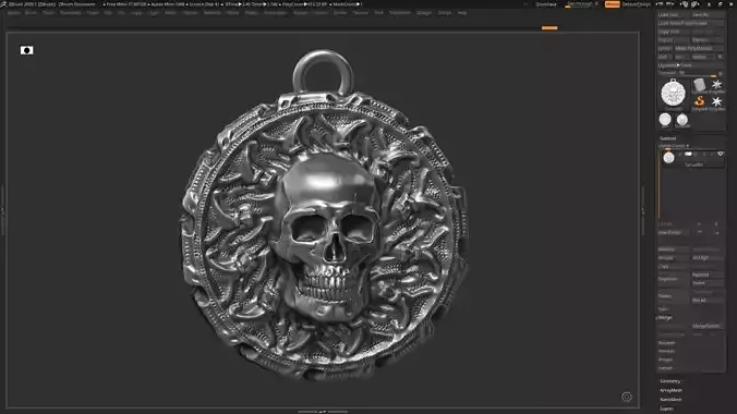 Skull Pendant 3d print model 