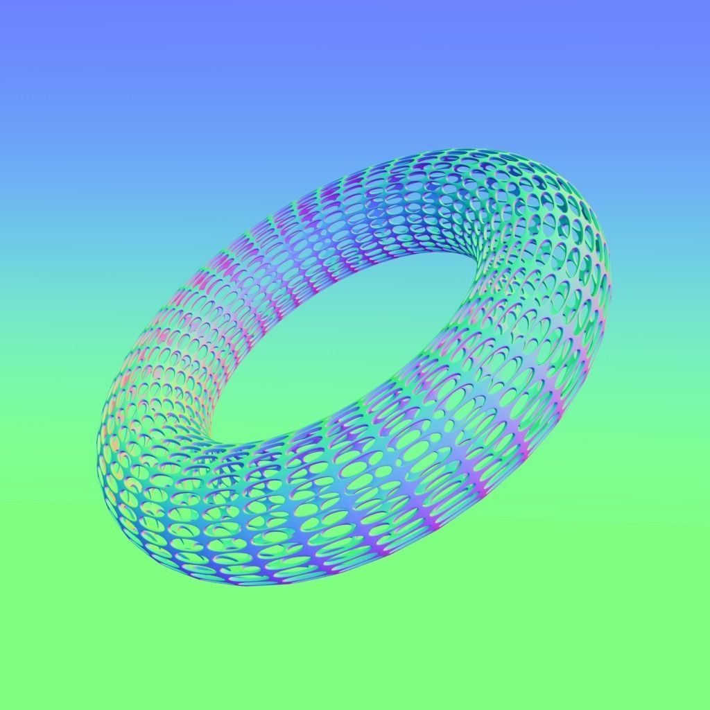 Abstract Geometric Torus 3D model_3