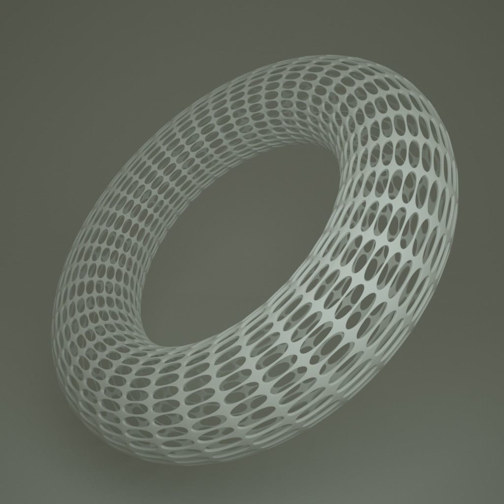 Abstract Geometric Torus 3D model_1