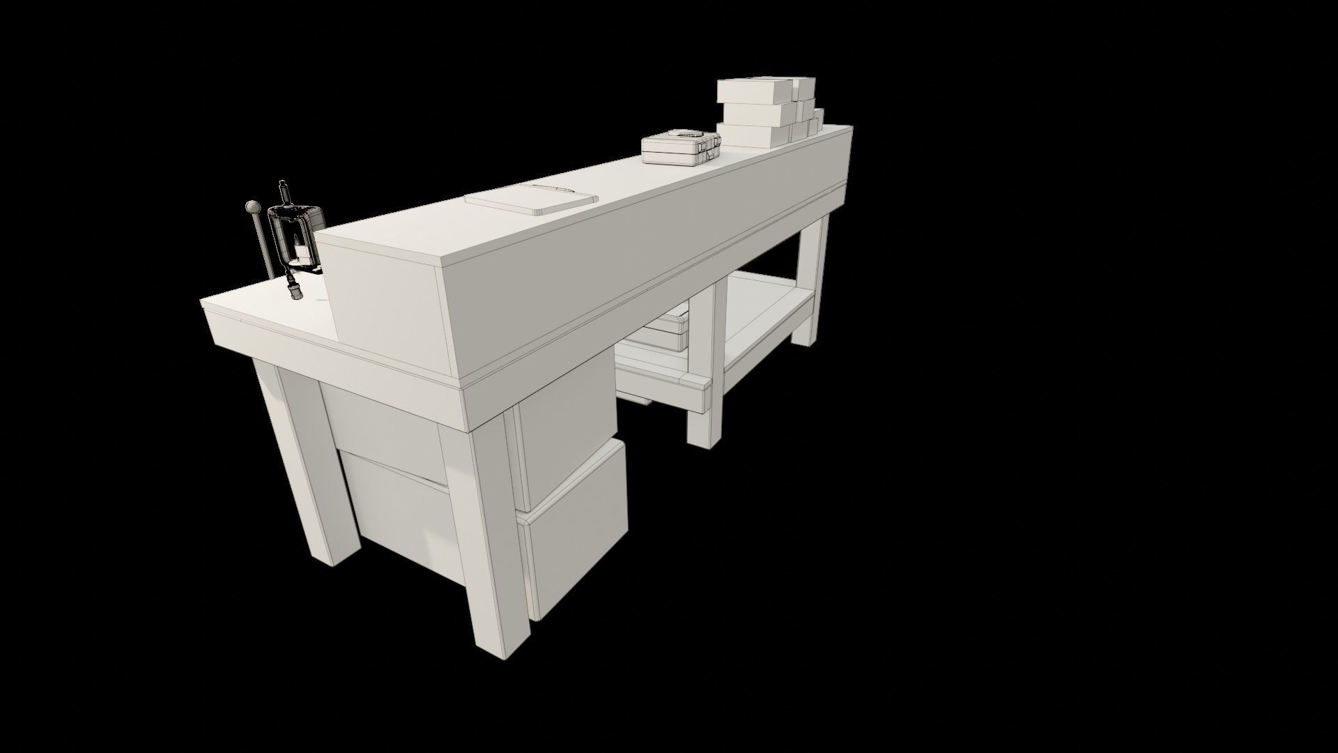 Ammo Reloading Workbench Free low-poly 3D model_99