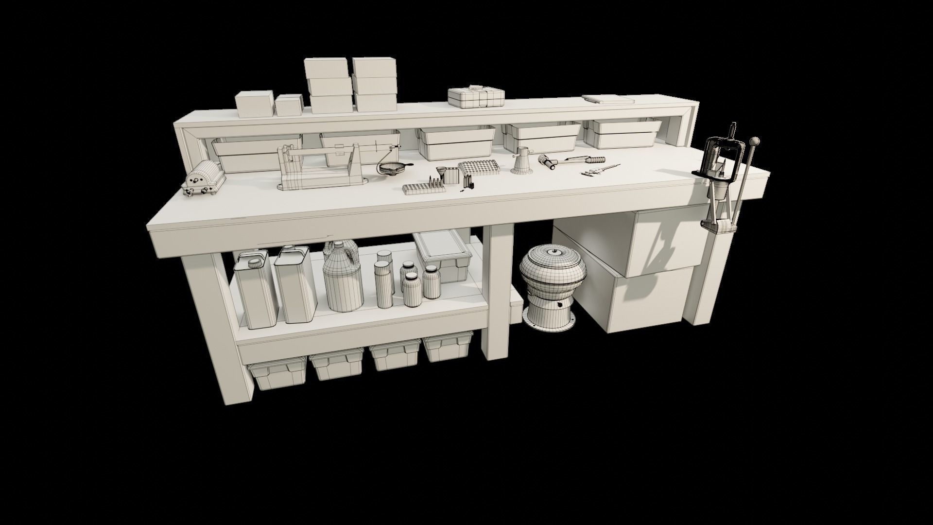 Ammo Reloading Workbench Free low-poly 3D model_69