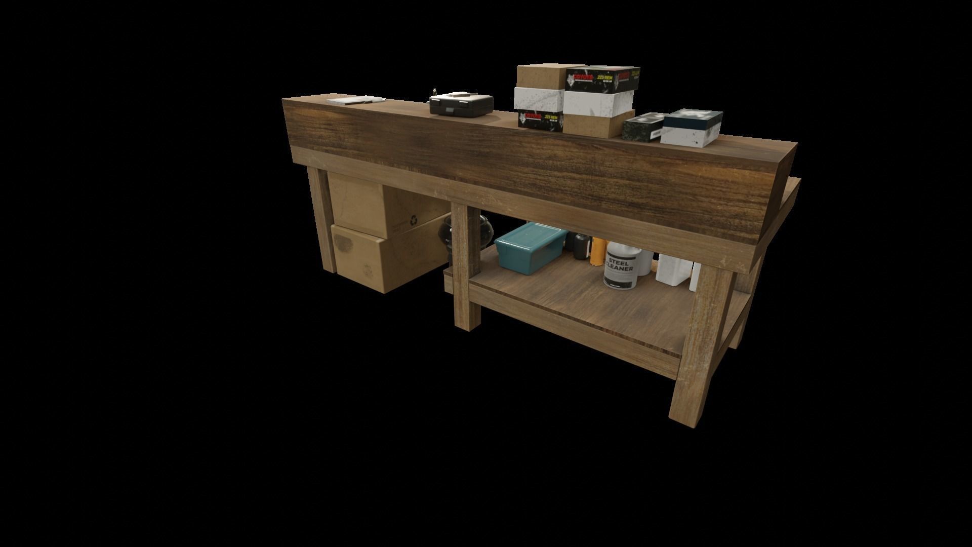 Ammo Reloading Workbench Free low-poly 3D model_38