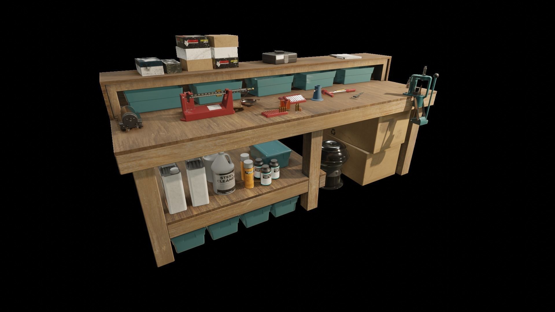 Ammo Reloading Workbench Free low-poly 3D model_23