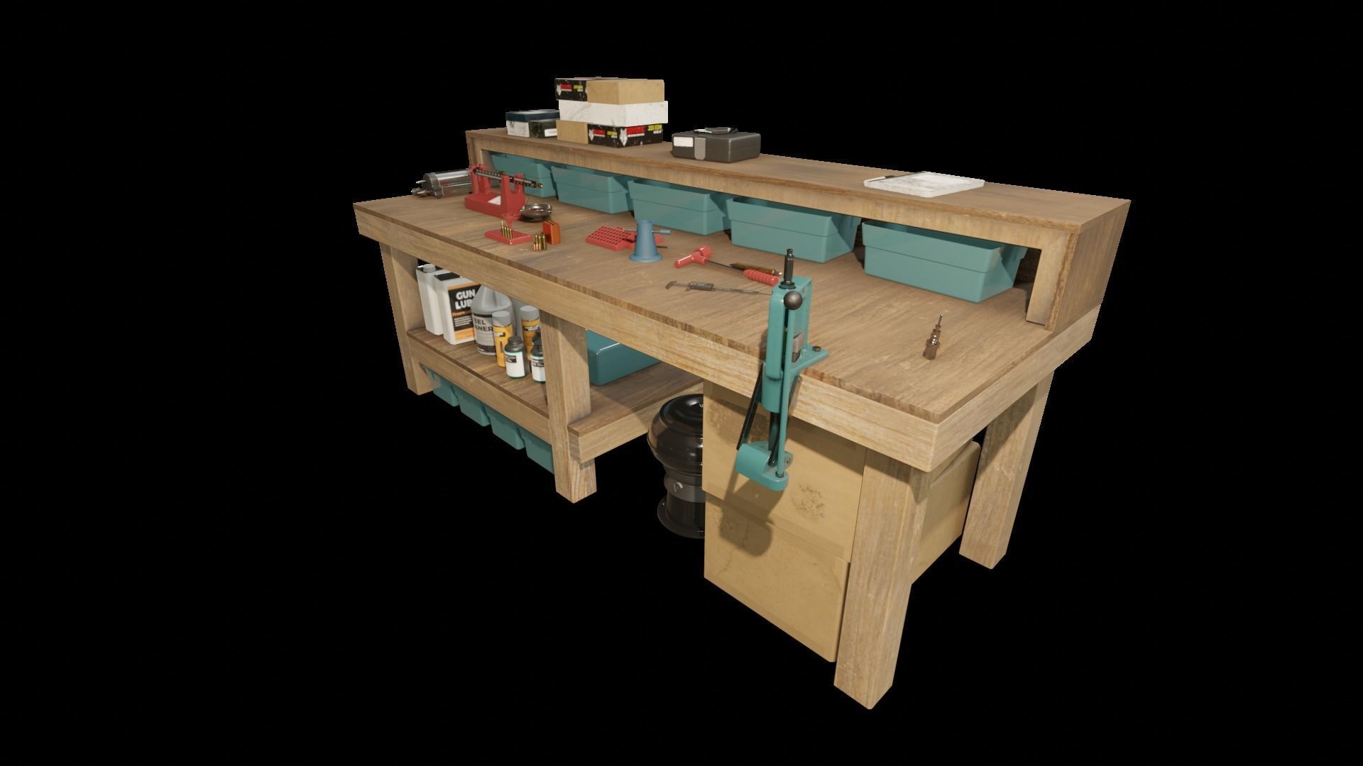 Ammo Reloading Workbench Free low-poly 3D model_61