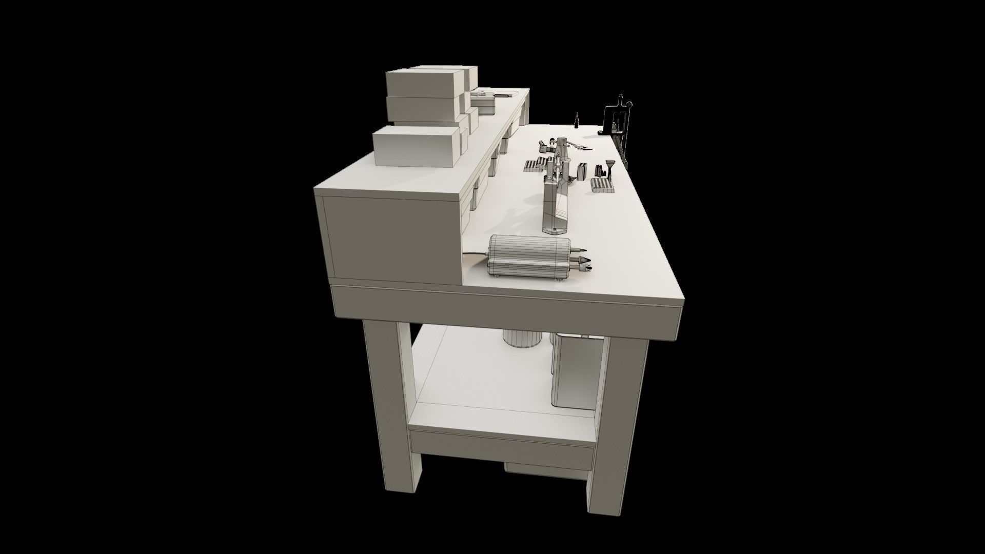 Ammo Reloading Workbench Free low-poly 3D model_78