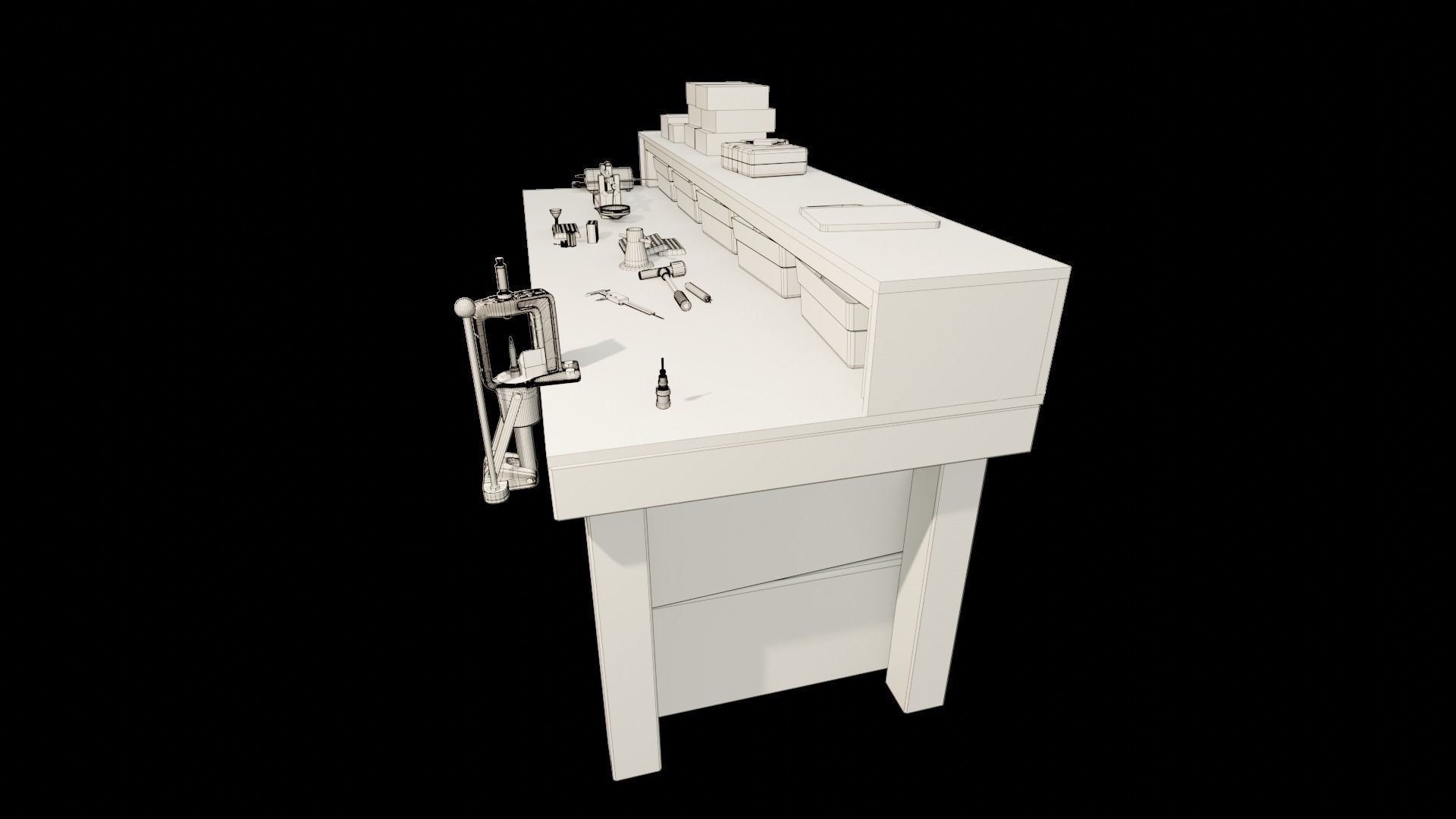 Ammo Reloading Workbench Free low-poly 3D model_105