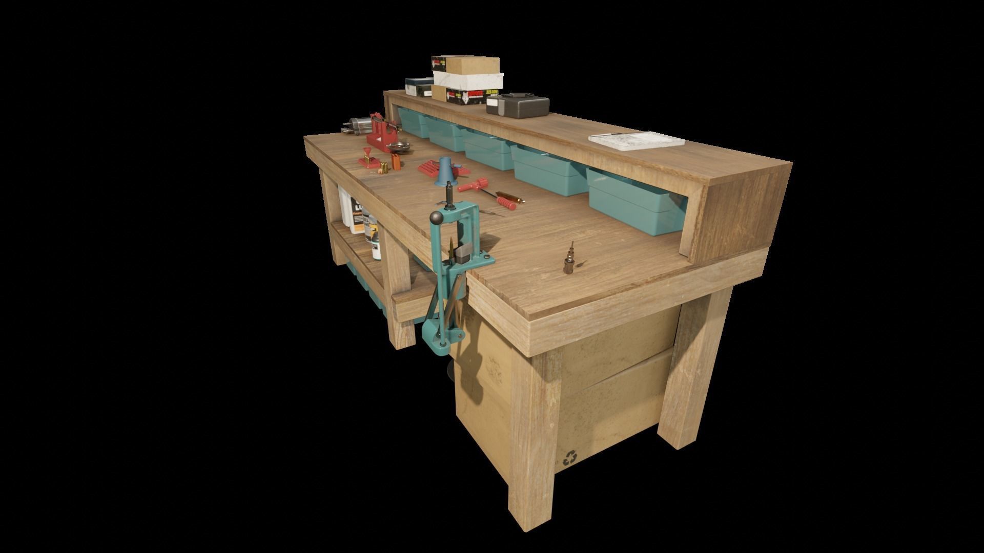 Ammo Reloading Workbench Free low-poly 3D model_59