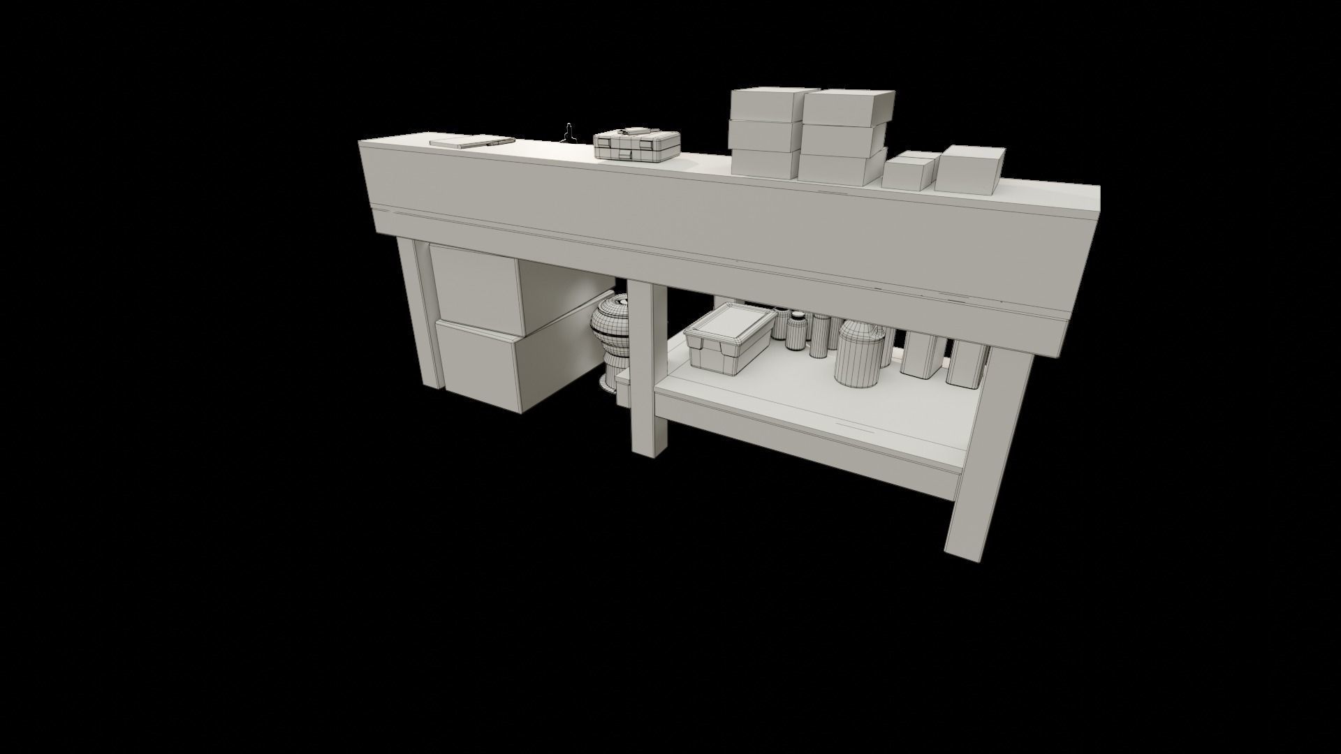 Ammo Reloading Workbench Free low-poly 3D model_87
