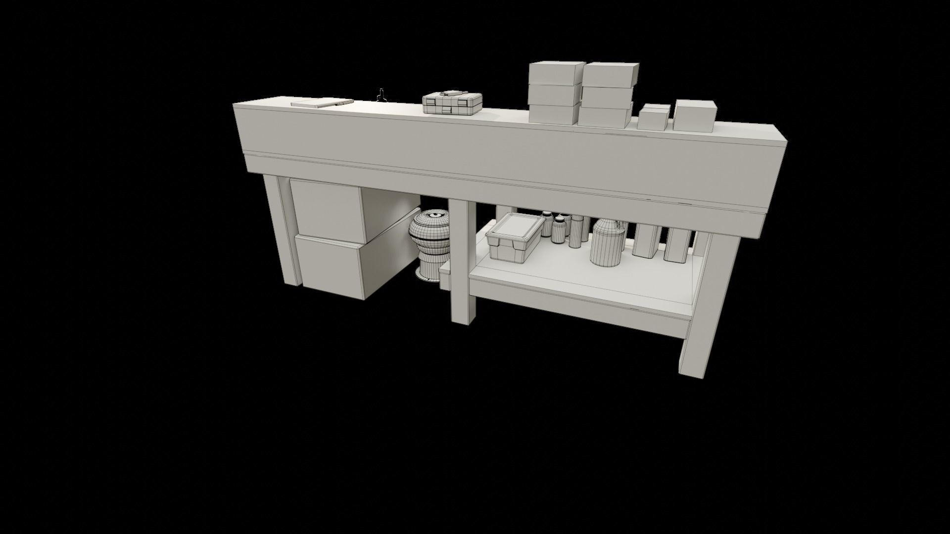 Ammo Reloading Workbench Free low-poly 3D model_88