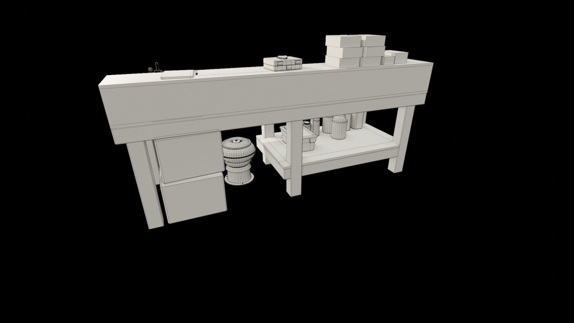 Ammo Reloading Workbench Free low-poly 3D model_94