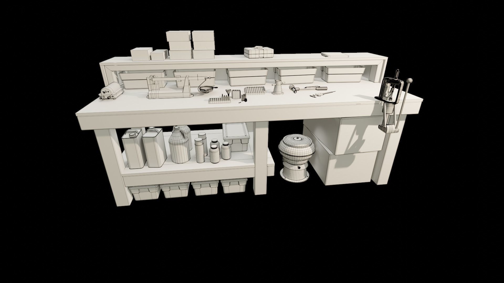 Ammo Reloading Workbench Free low-poly 3D model_68