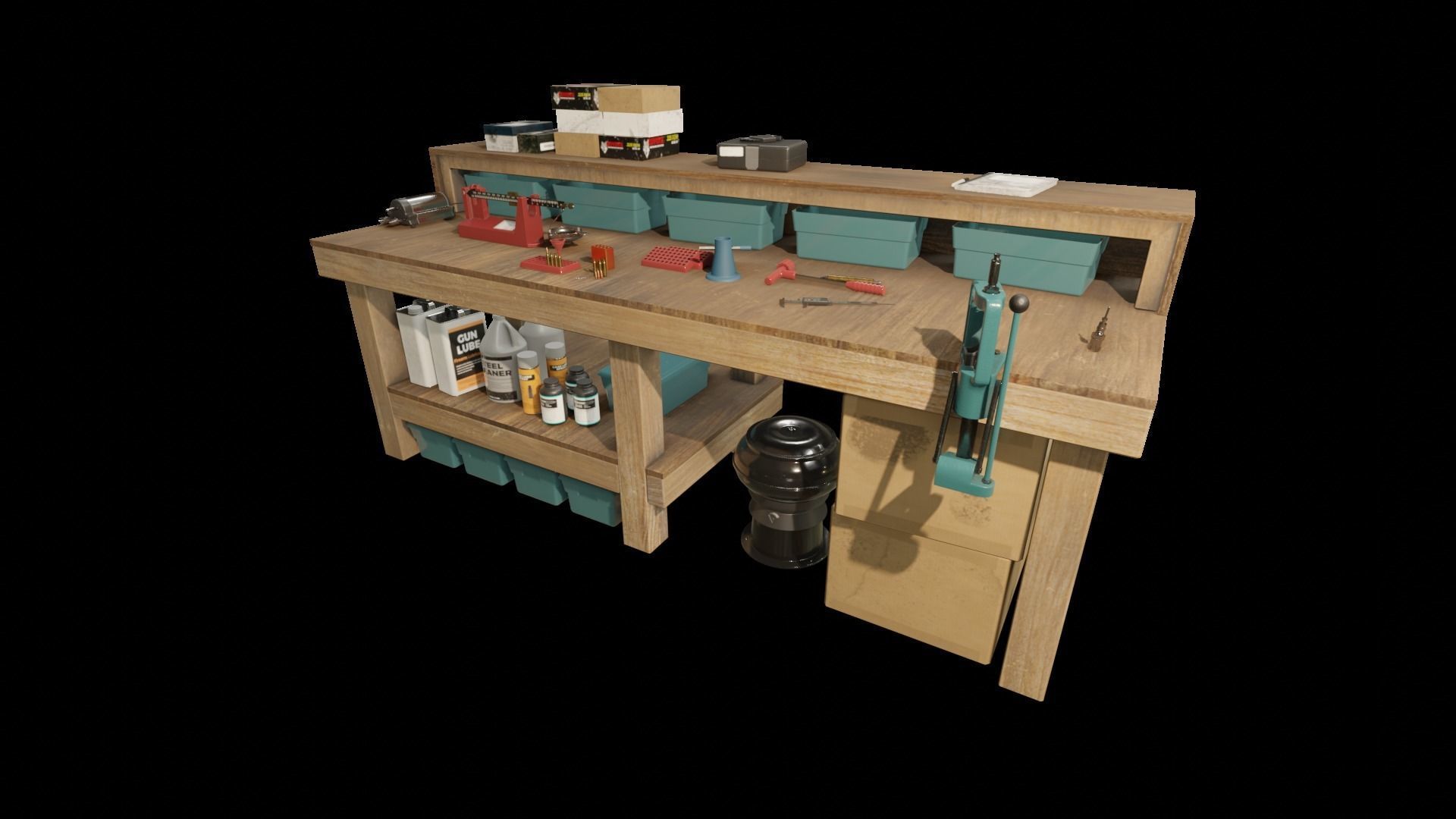 Ammo Reloading Workbench Free low-poly 3D model_63