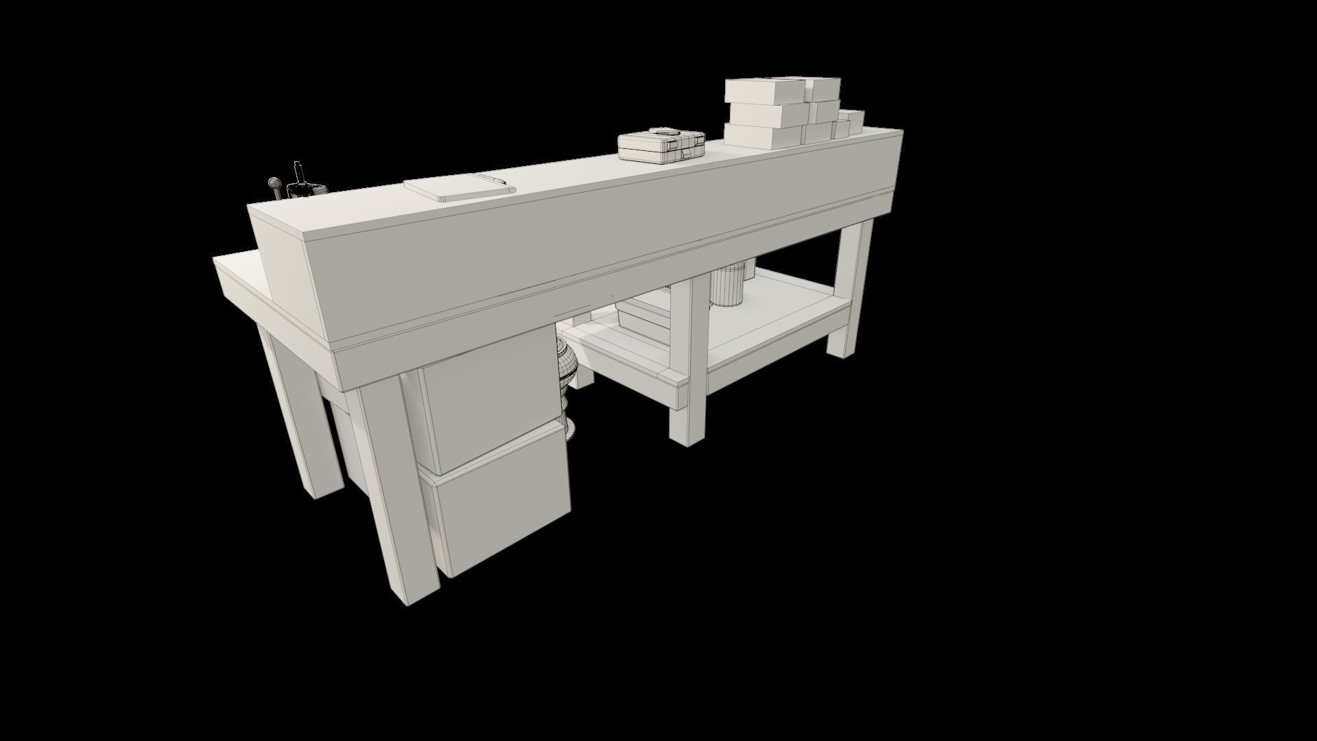 Ammo Reloading Workbench Free low-poly 3D model_97