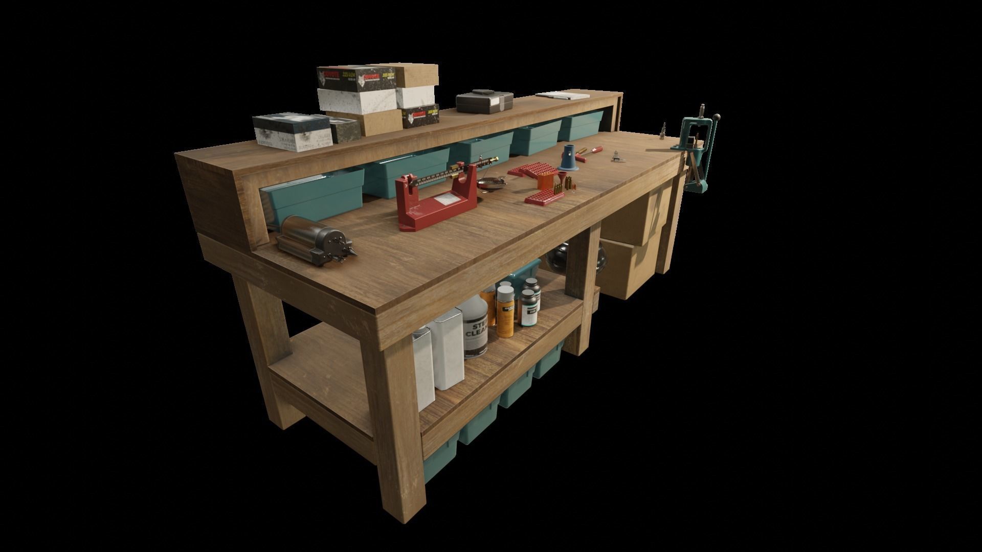 Ammo Reloading Workbench Free low-poly 3D model_26