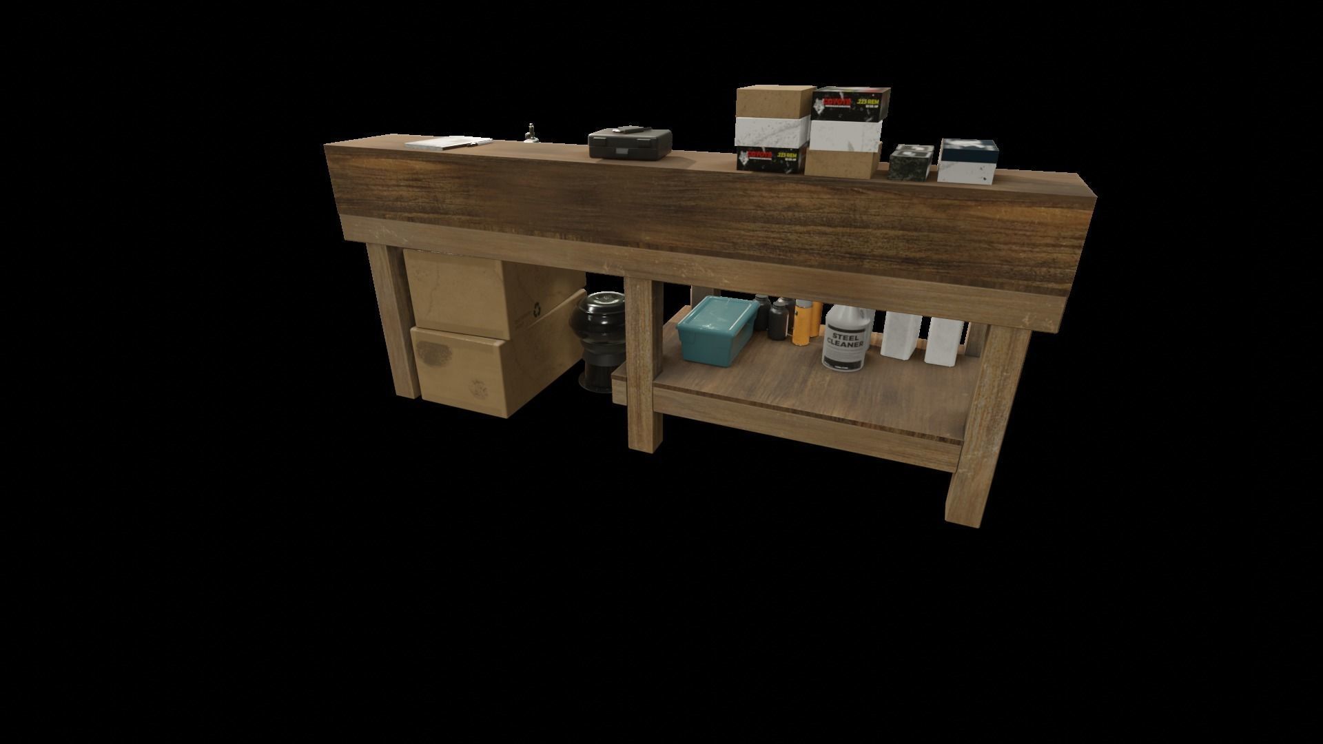 Ammo Reloading Workbench Free low-poly 3D model_40