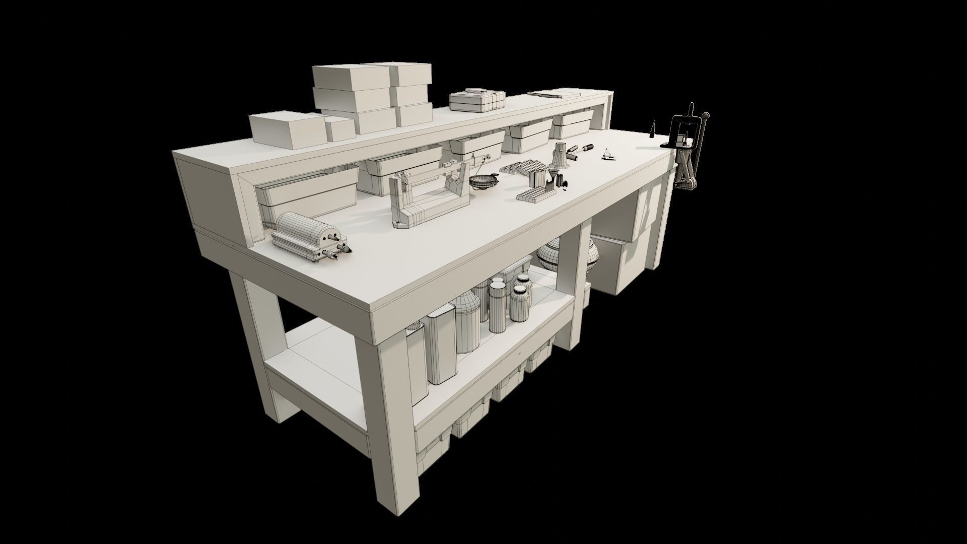 Ammo Reloading Workbench Free low-poly 3D model_74