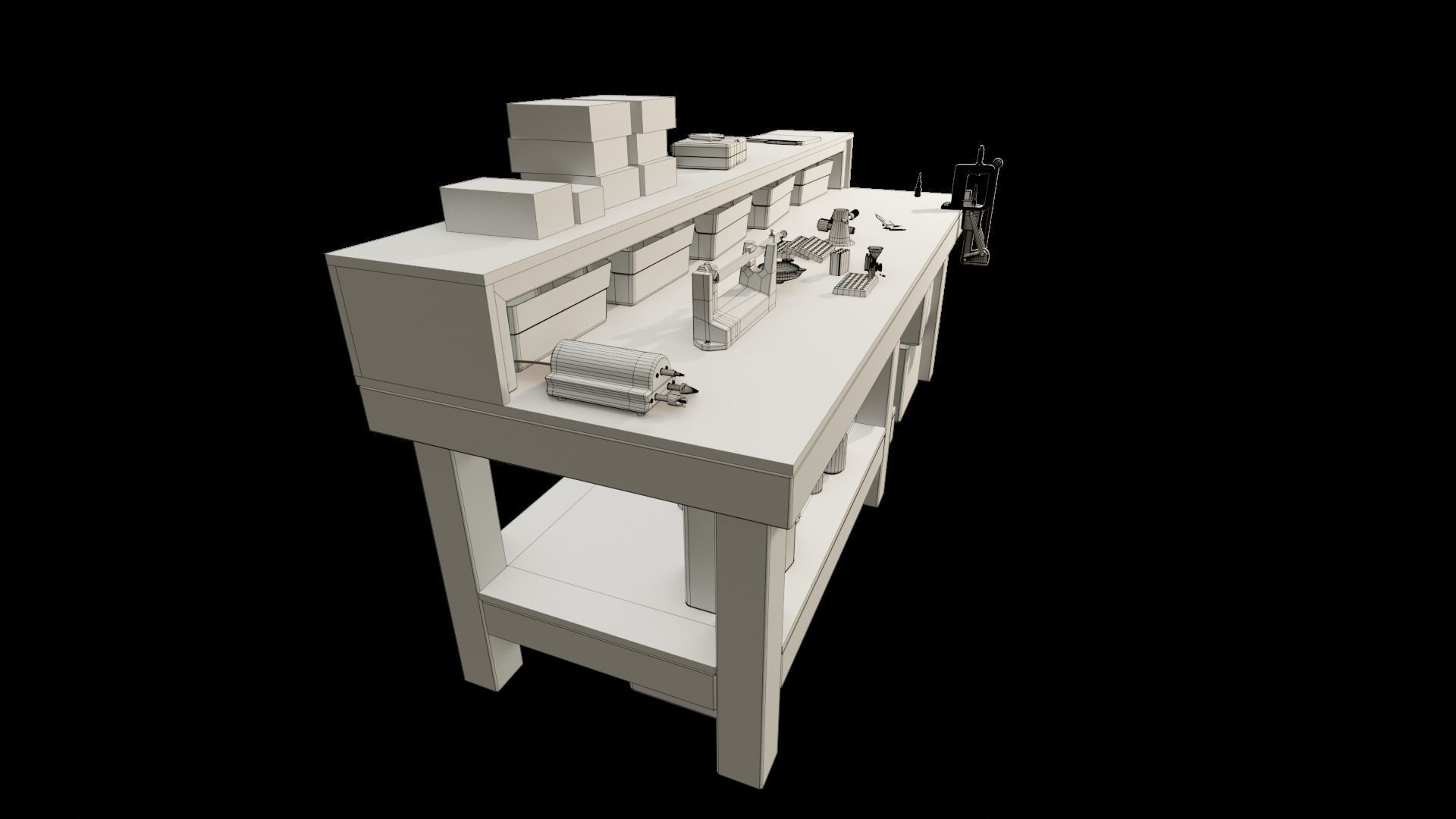Ammo Reloading Workbench Free low-poly 3D model_76