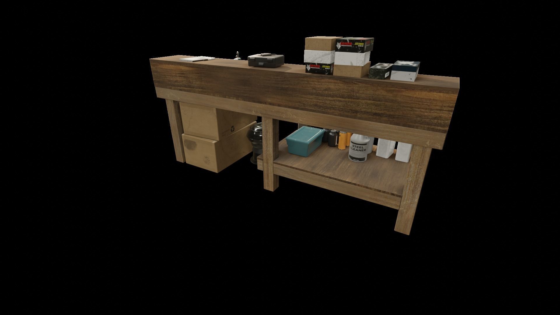 Ammo Reloading Workbench Free low-poly 3D model_39