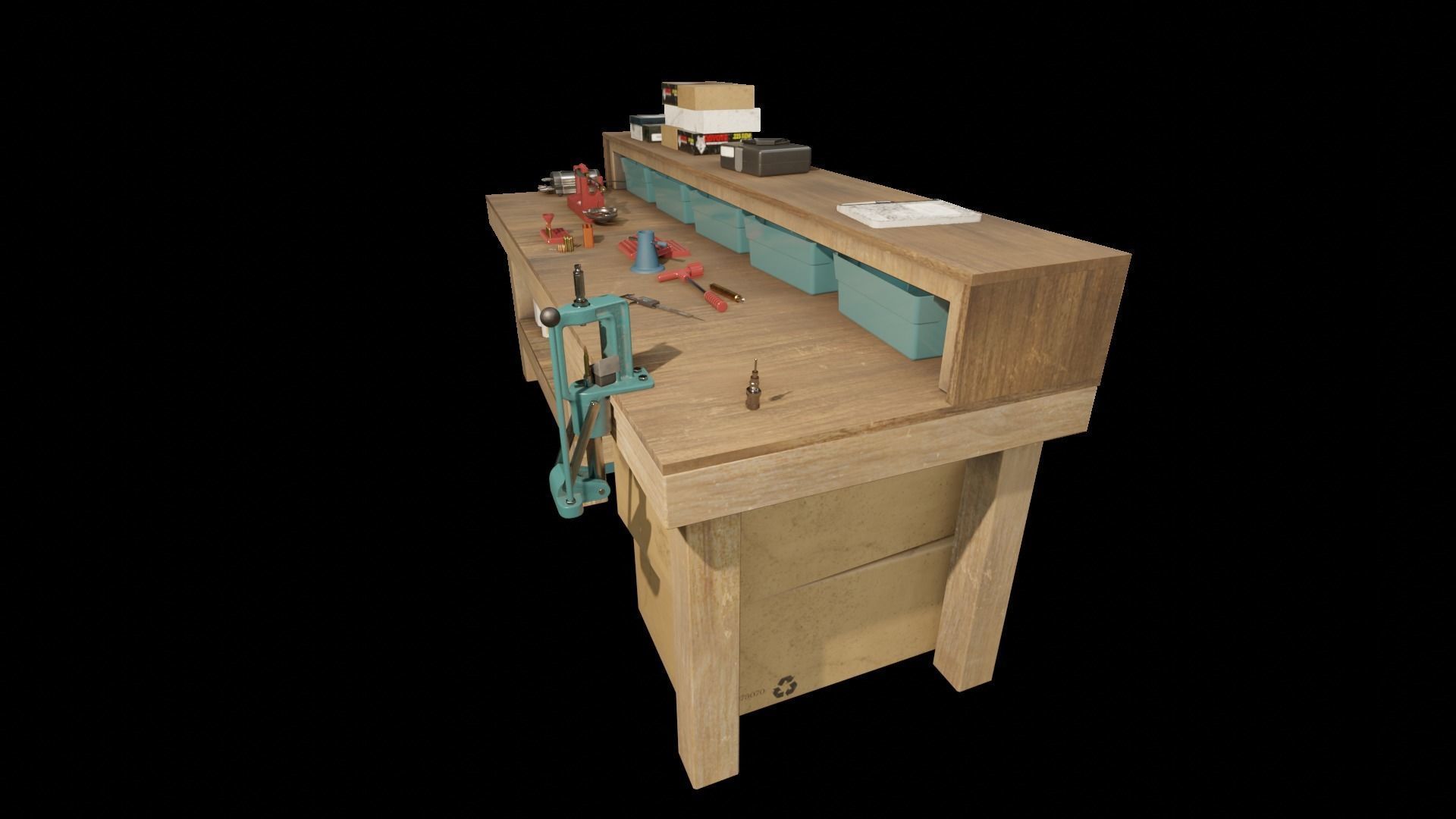 Ammo Reloading Workbench Free low-poly 3D model_58