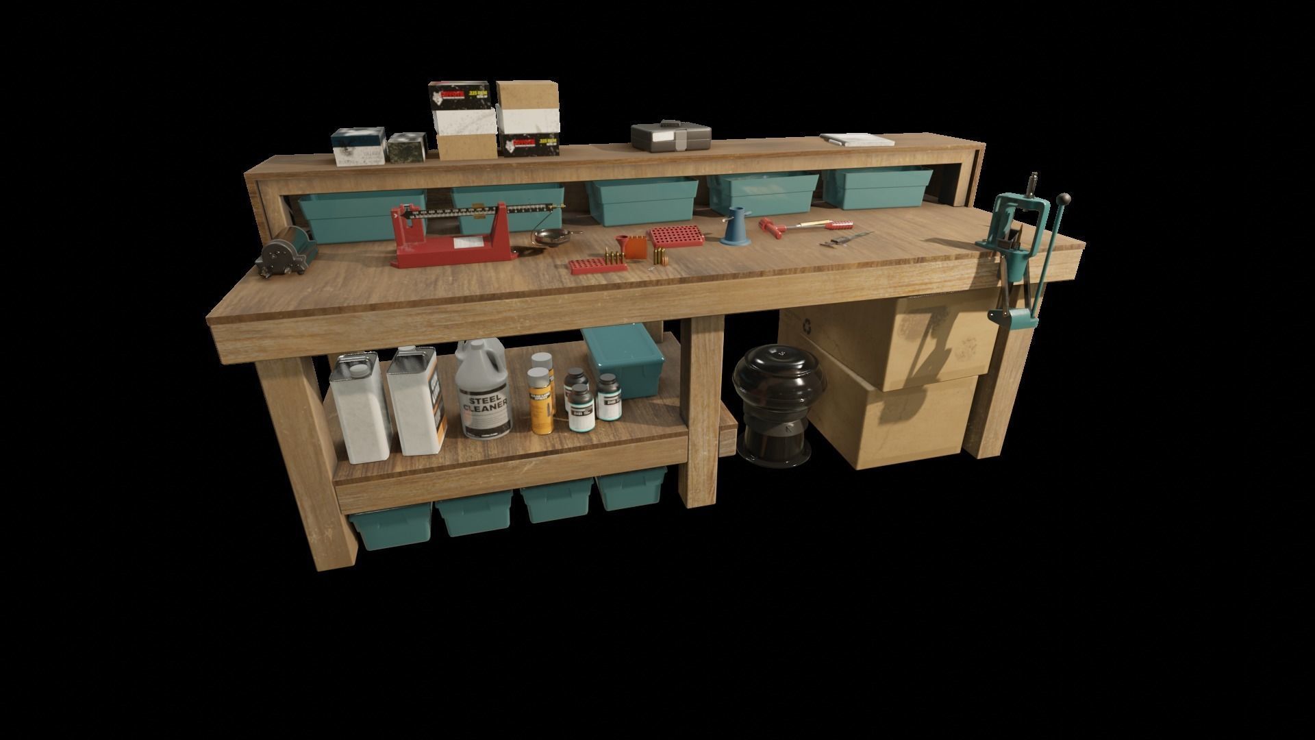 Ammo Reloading Workbench Free low-poly 3D model_21