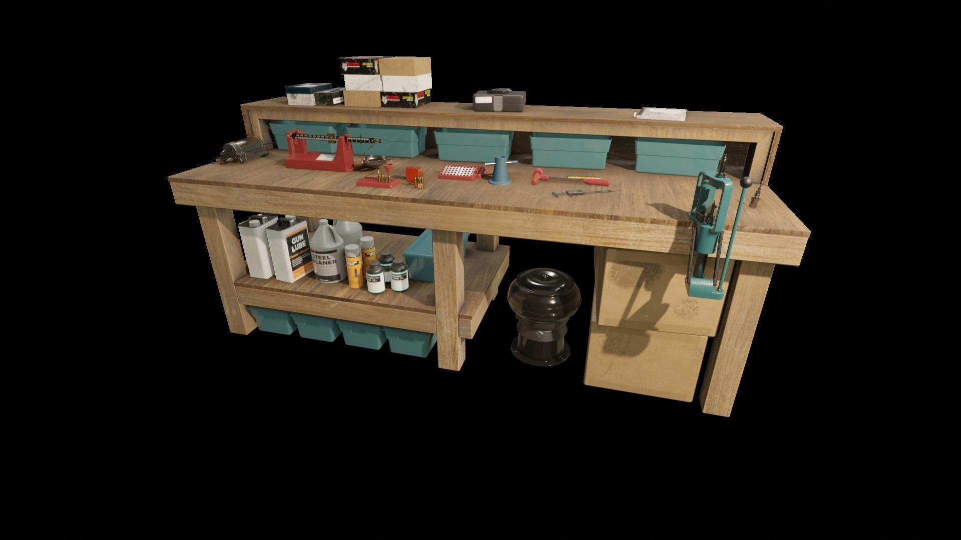 Ammo Reloading Workbench Free low-poly 3D model_65