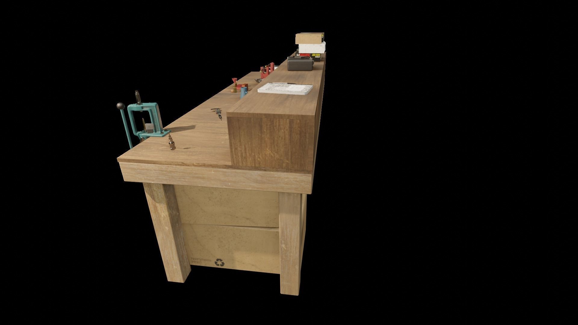 Ammo Reloading Workbench Free low-poly 3D model_54