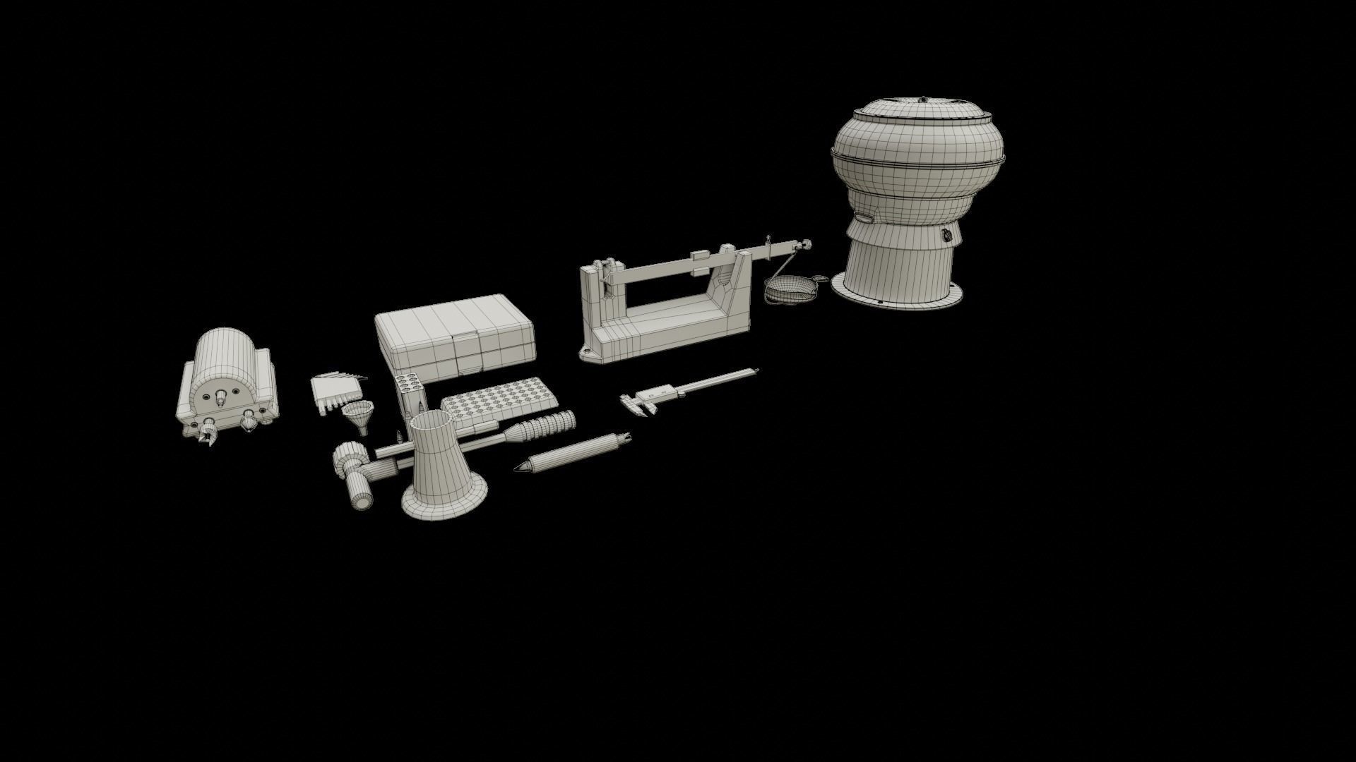 Ammo Reloading Workbench Free low-poly 3D model_12