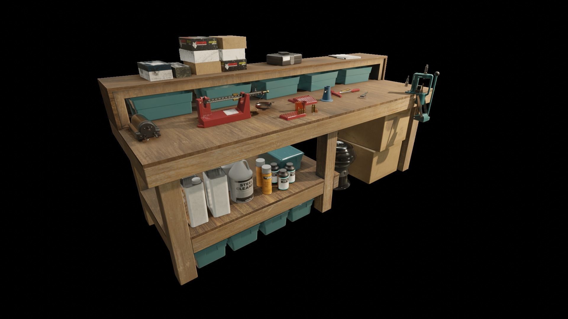 Ammo Reloading Workbench Free low-poly 3D model_24