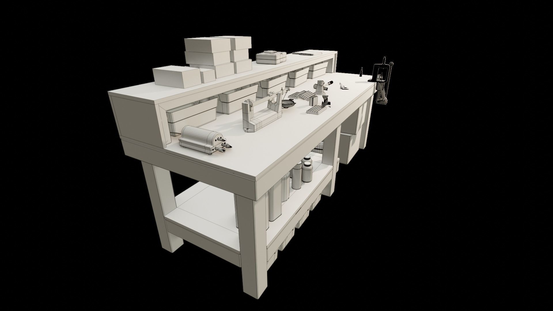 Ammo Reloading Workbench Free low-poly 3D model_75