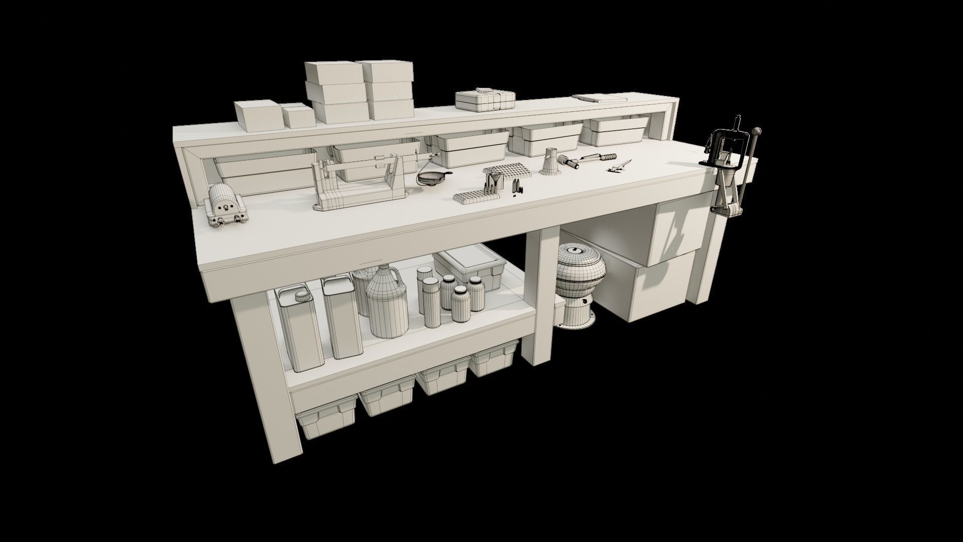 Ammo Reloading Workbench Free low-poly 3D model_71