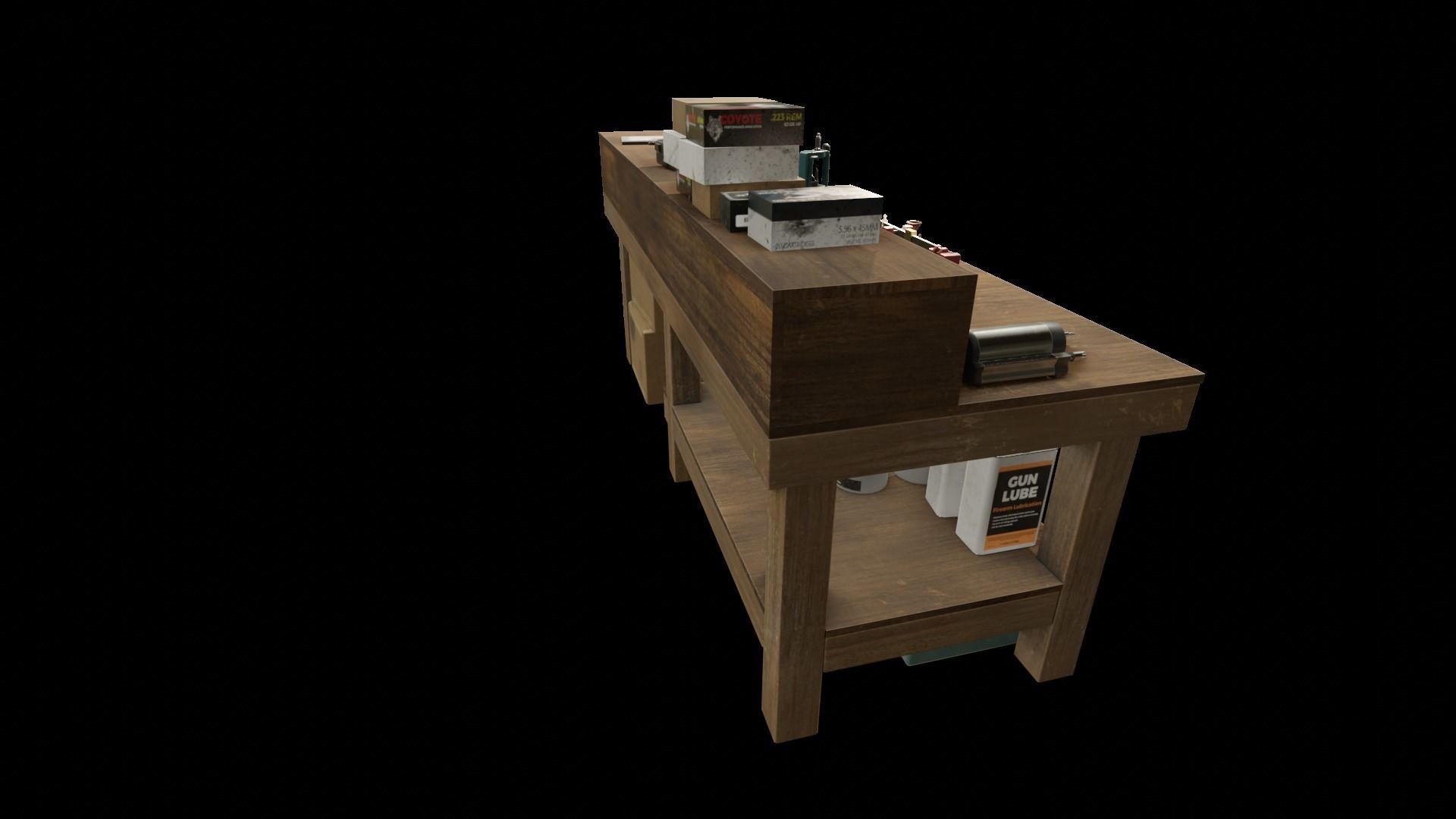 Ammo Reloading Workbench Free low-poly 3D model_33