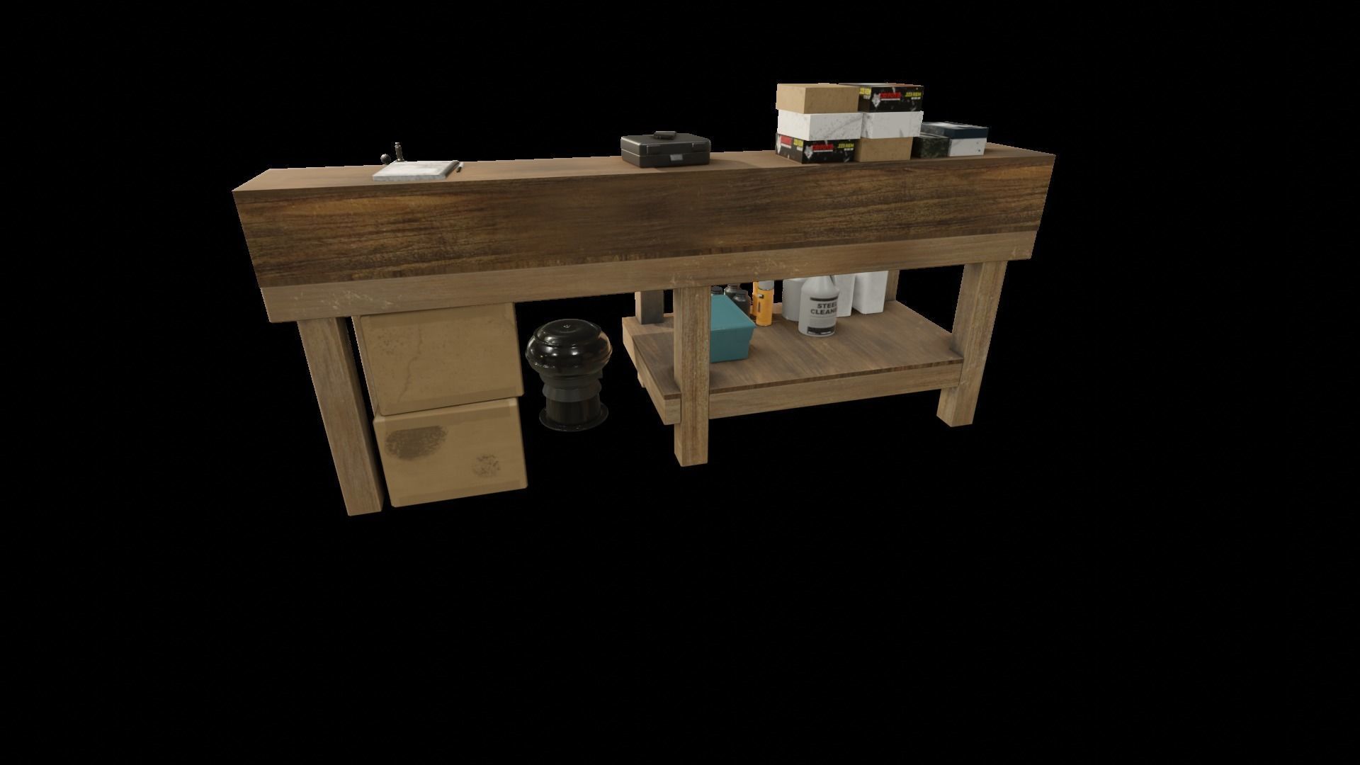 Ammo Reloading Workbench Free low-poly 3D model_45