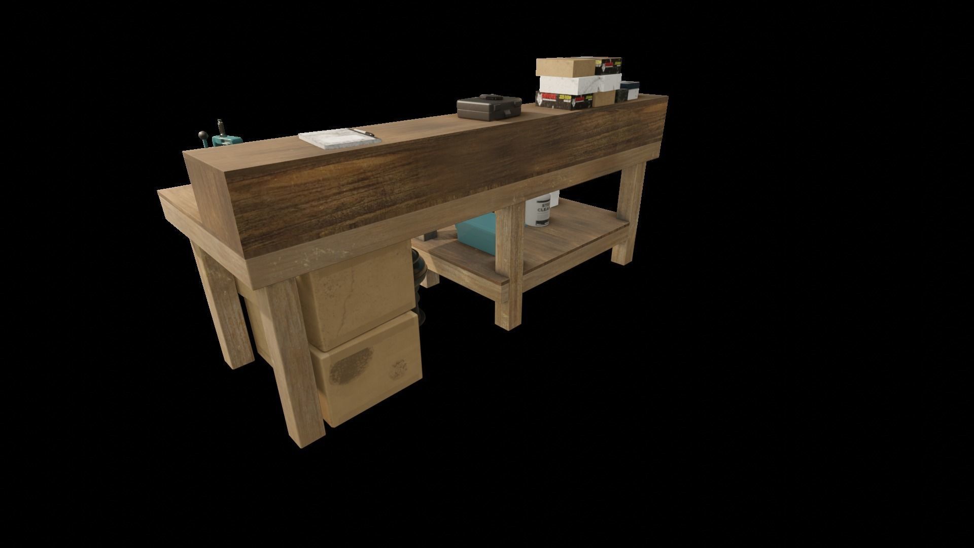Ammo Reloading Workbench Free low-poly 3D model_49