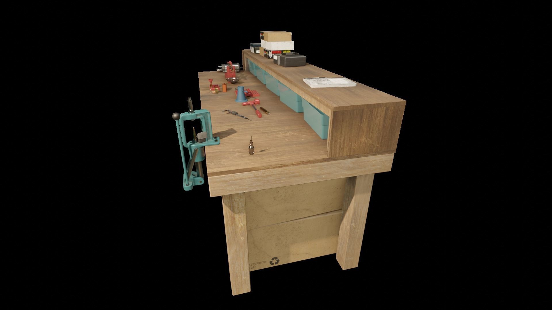Ammo Reloading Workbench Free low-poly 3D model_57