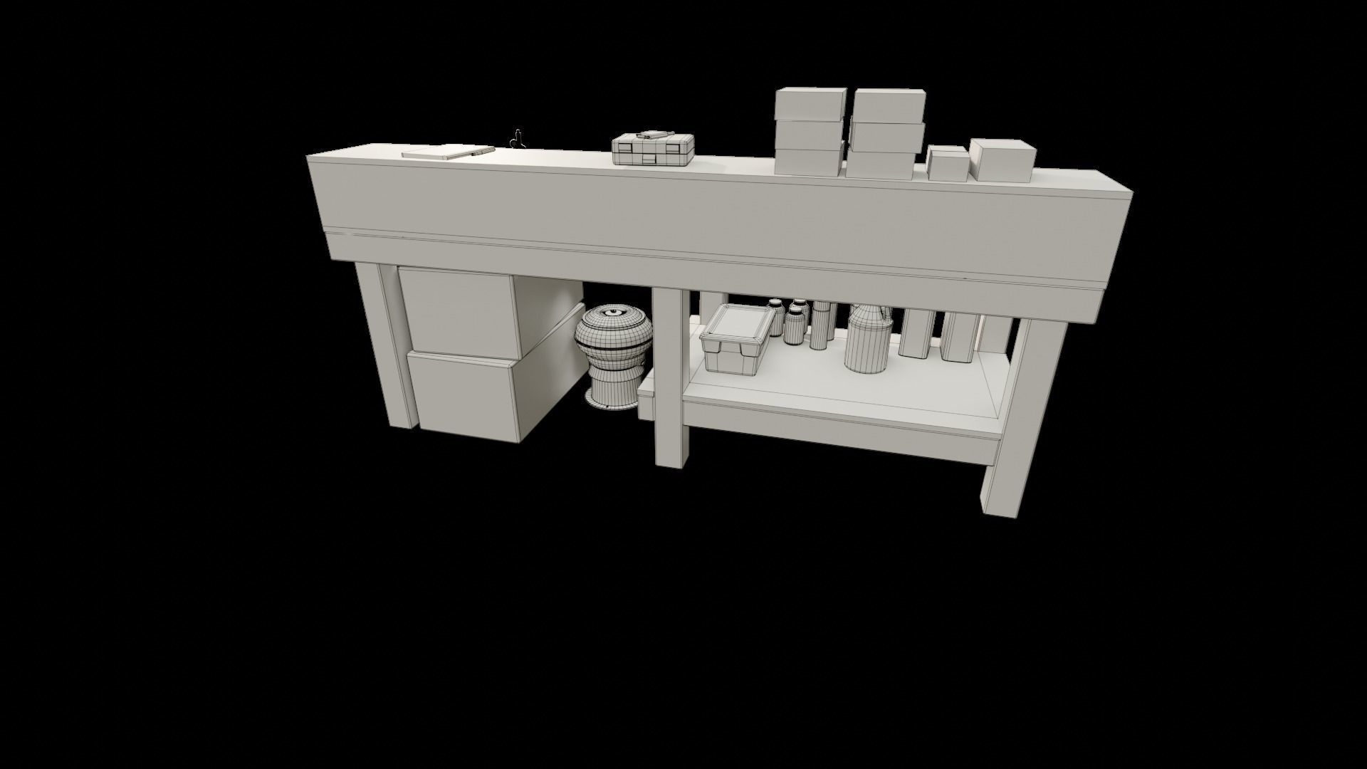 Ammo Reloading Workbench Free low-poly 3D model_89