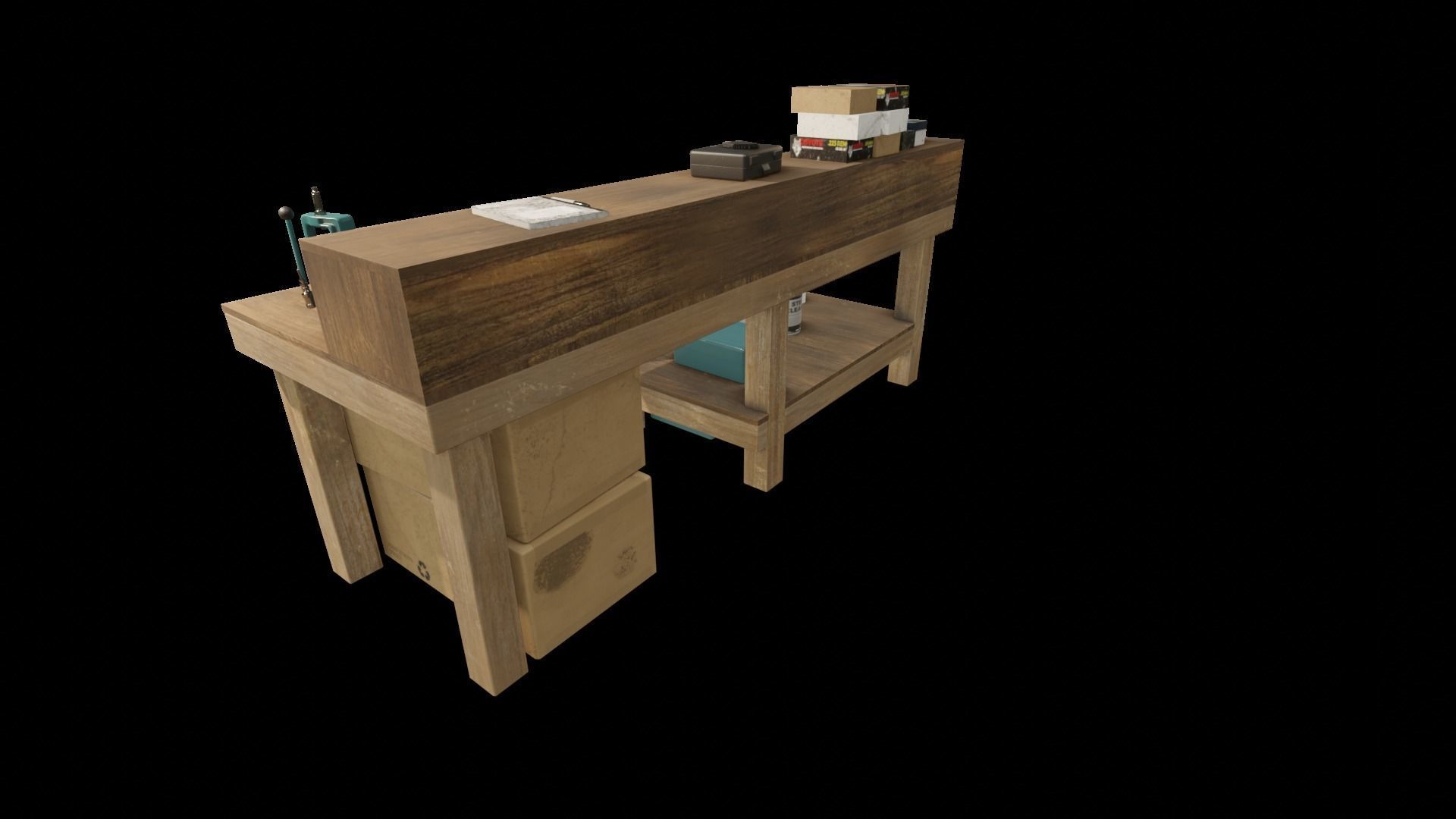 Ammo Reloading Workbench Free low-poly 3D model_50