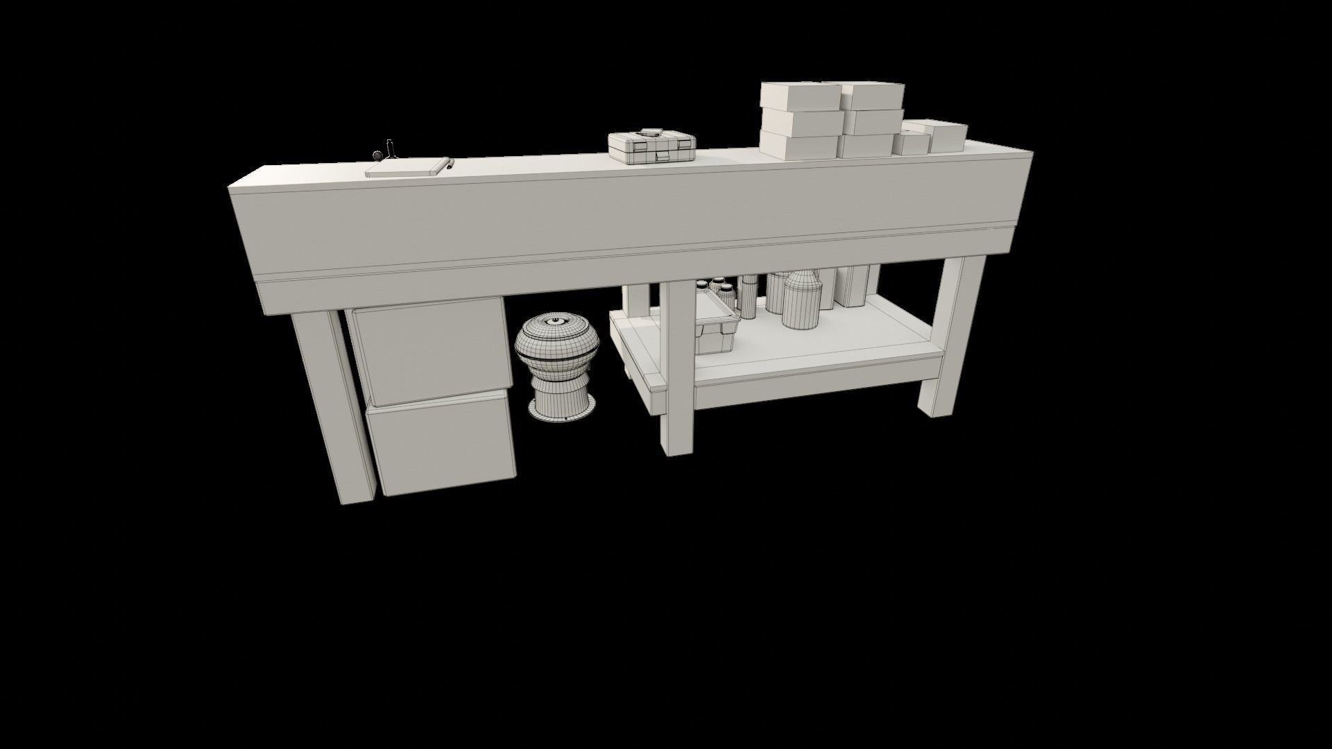 Ammo Reloading Workbench Free low-poly 3D model_93