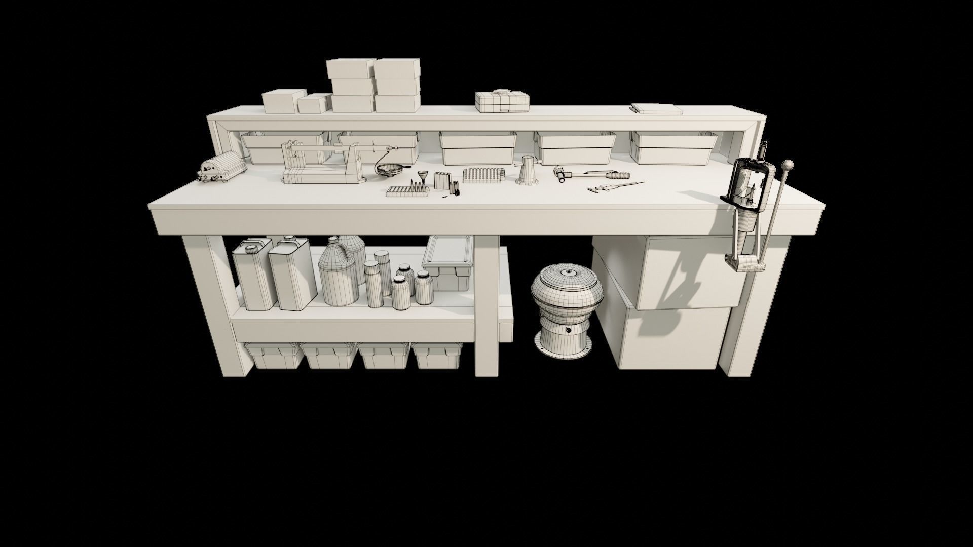 Ammo Reloading Workbench Free low-poly 3D model_67