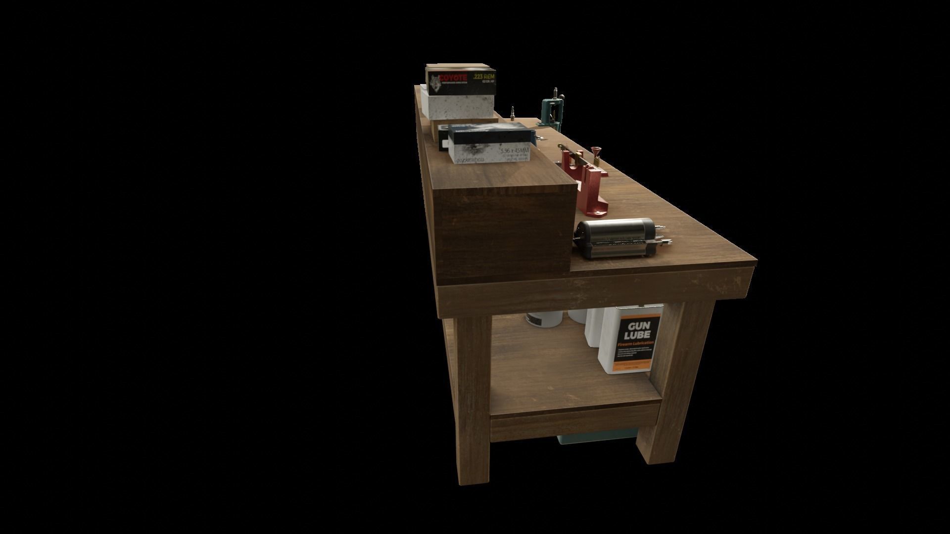 Ammo Reloading Workbench Free low-poly 3D model_32