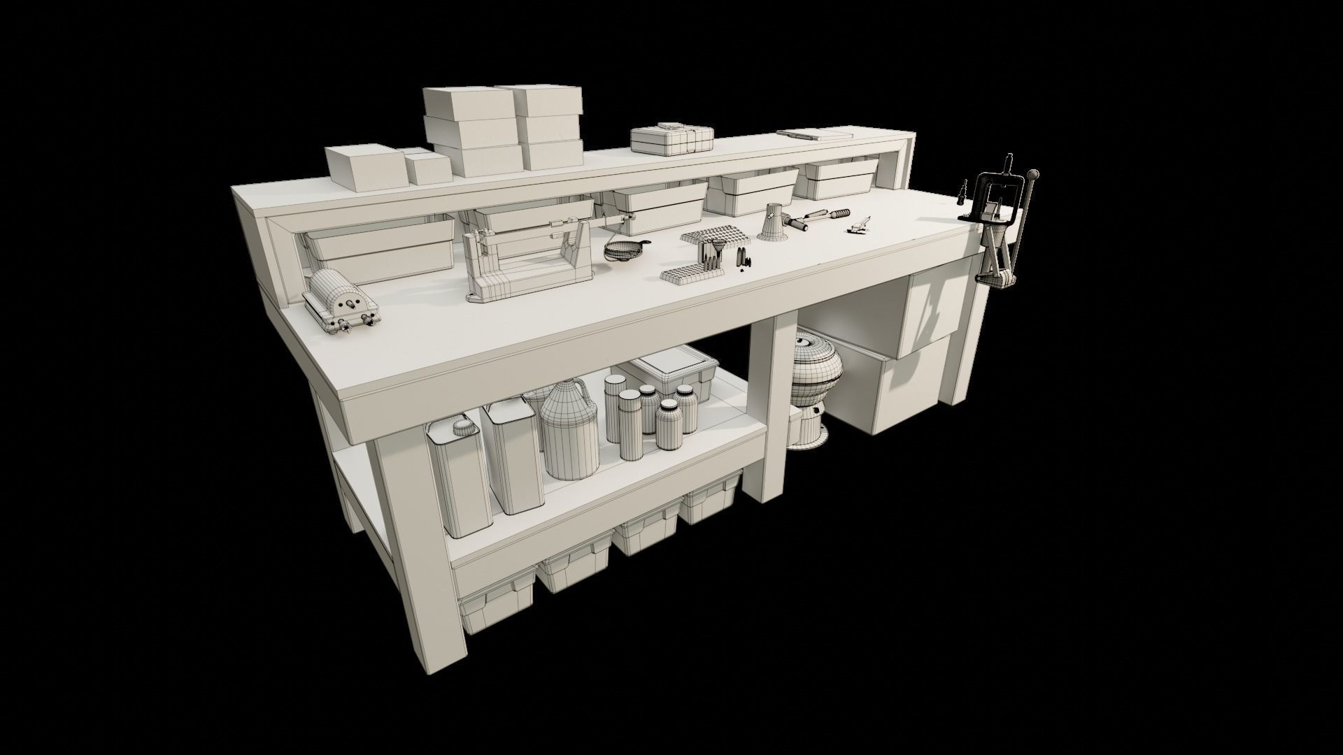 Ammo Reloading Workbench Free low-poly 3D model_72