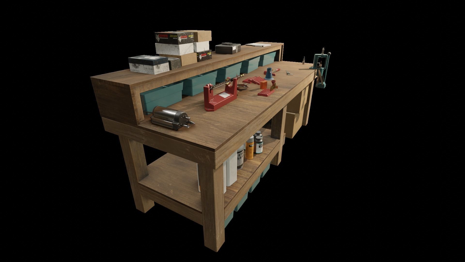 Ammo Reloading Workbench Free low-poly 3D model_27