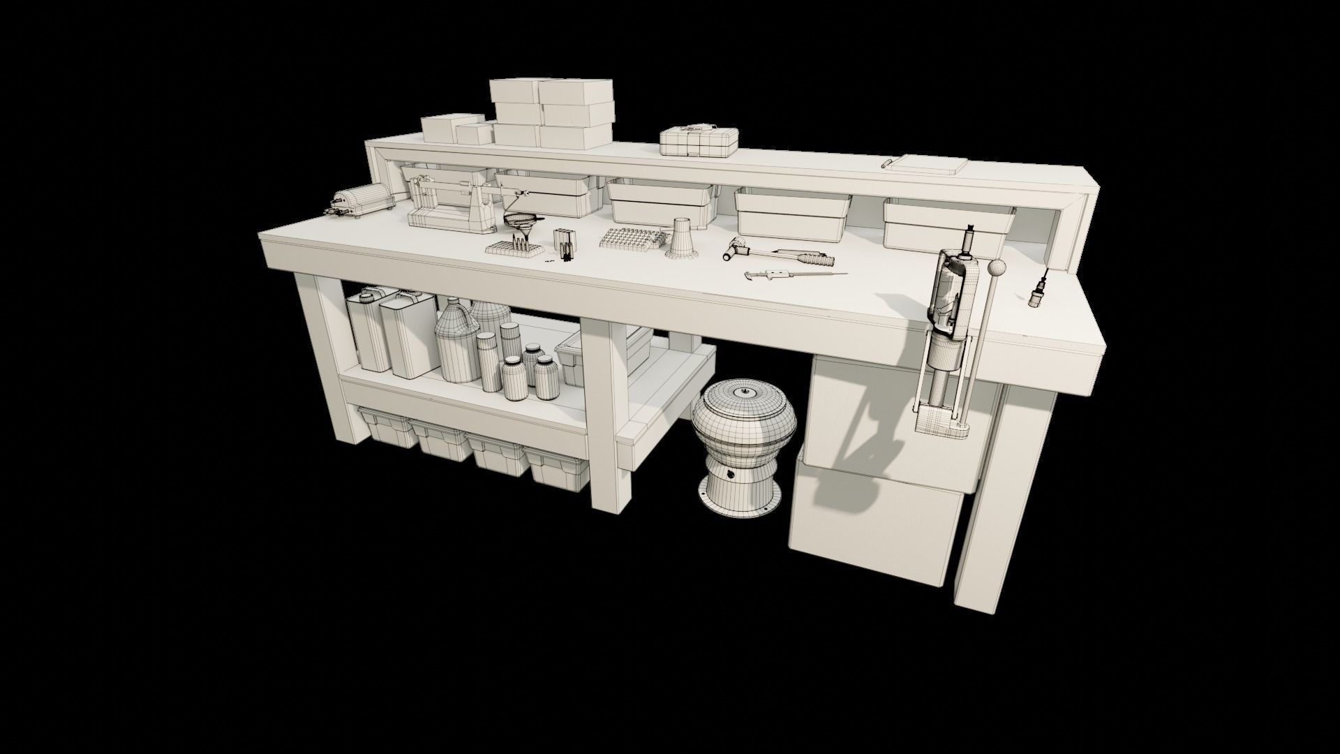 Ammo Reloading Workbench Free low-poly 3D model_112