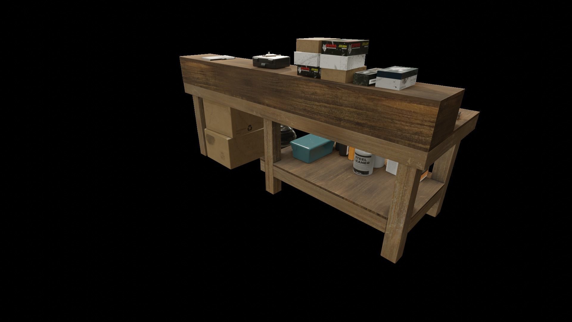 Ammo Reloading Workbench Free low-poly 3D model_37